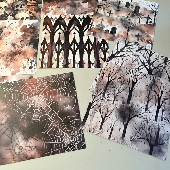 Halloween Themed Decorative Paper Set 12 sheets - Picture 6 of 6